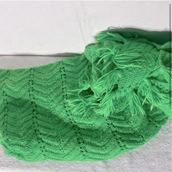 Vintage Handmade Crochet Green  Afghan Throw Blanket - Picture 2 of 10